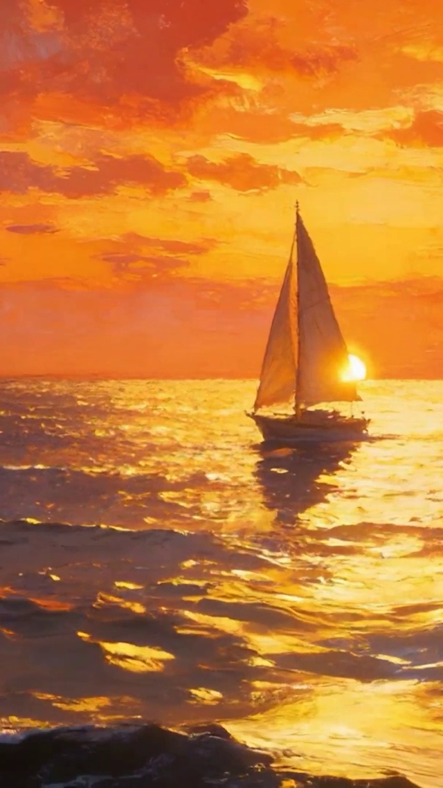 夕阳海景