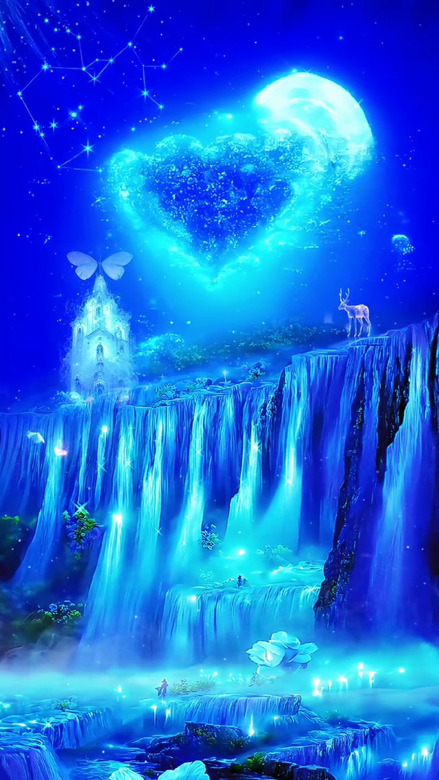 蓝色瀑布