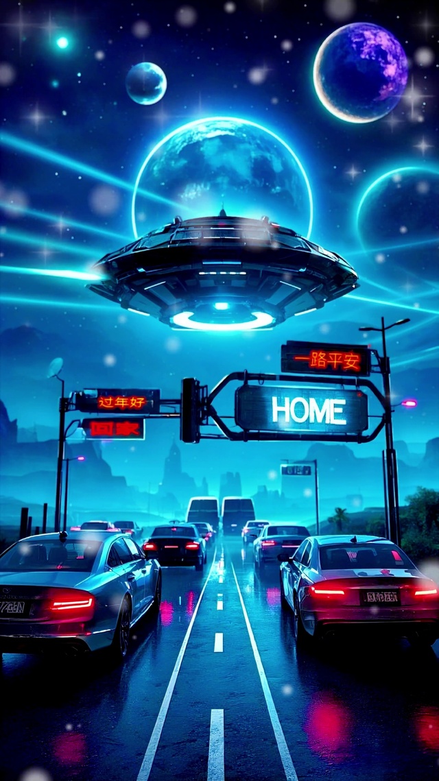 赛博朋克风回家路