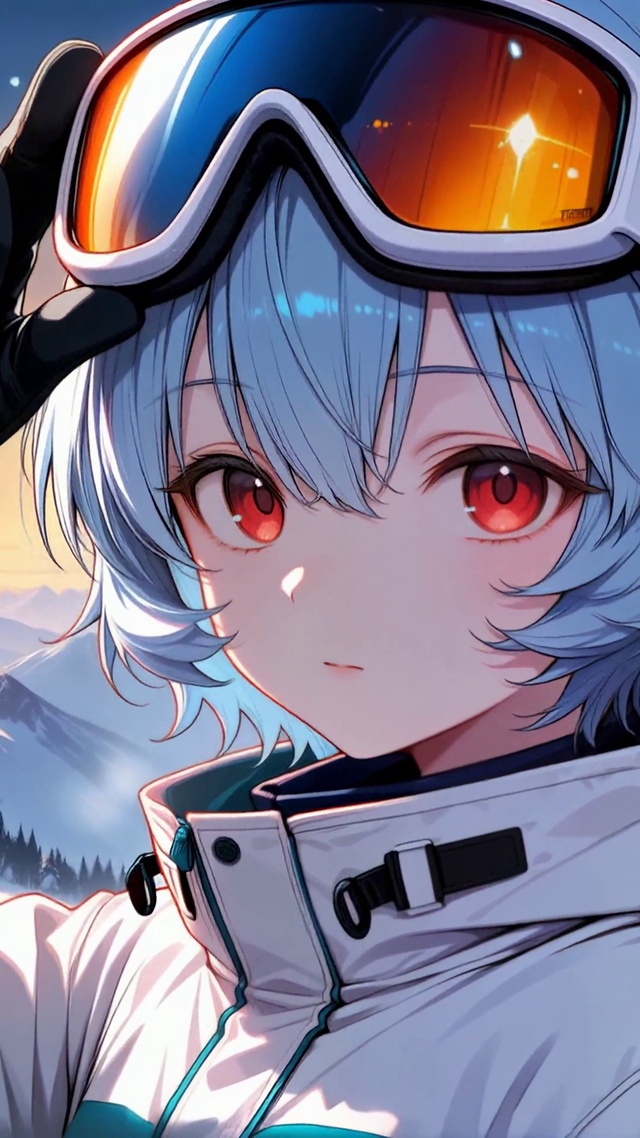 雪山滑雪少女凌波丽