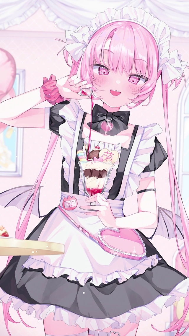 可爱粉色房间少女