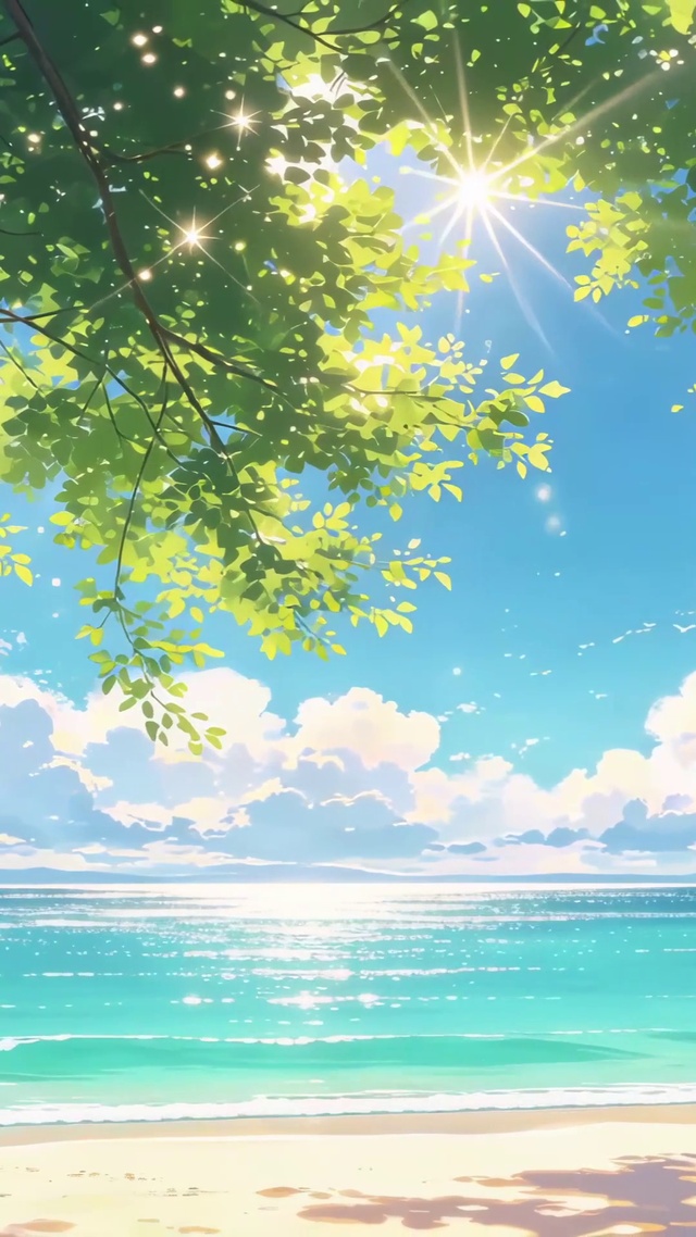 海边树影
