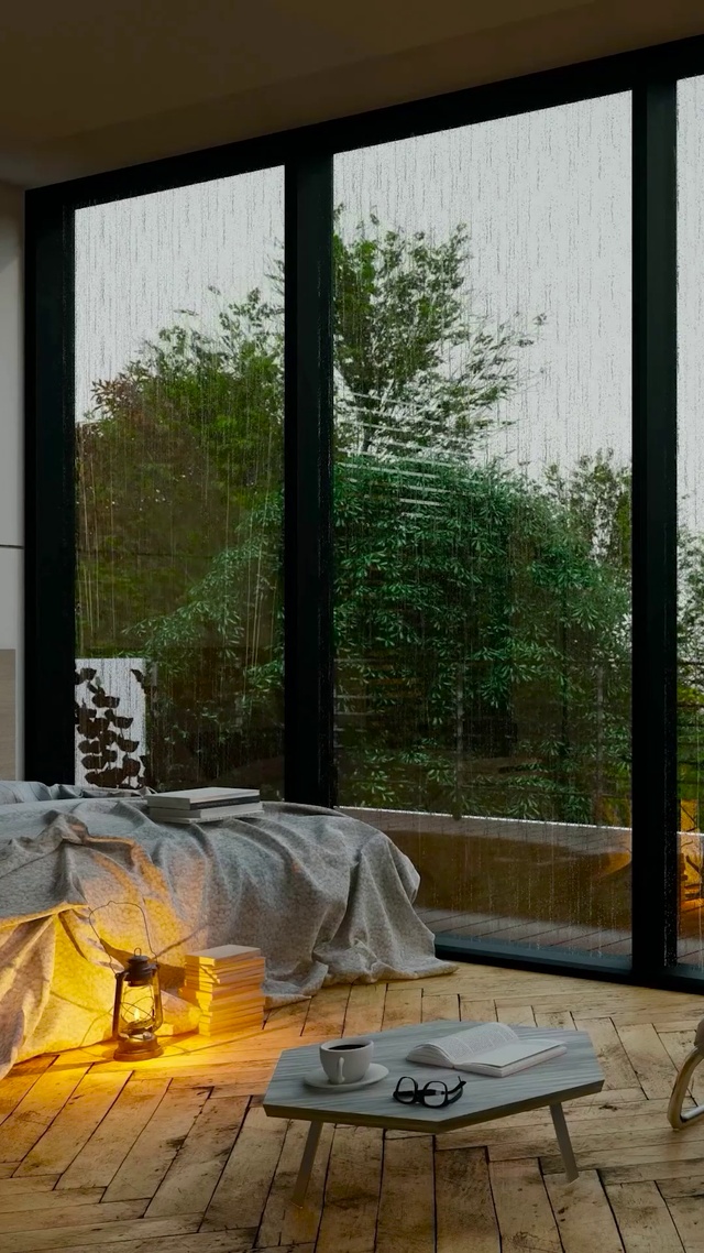 放松雨天别墅房间