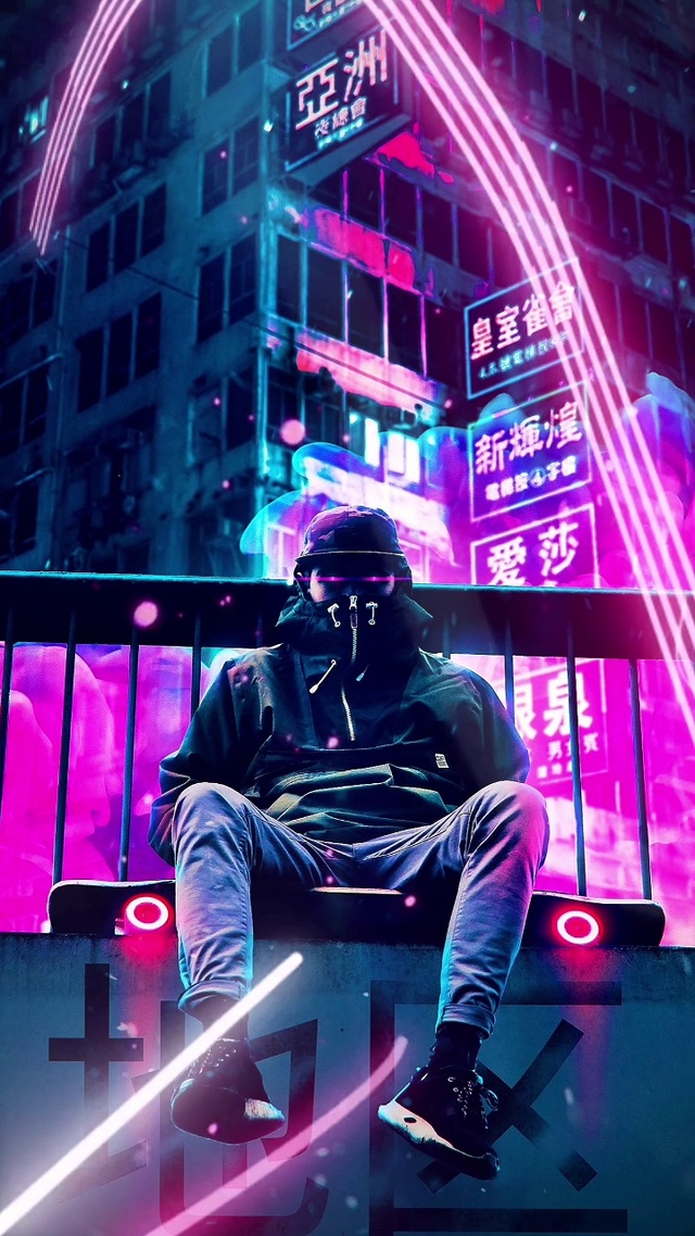 面具滑板人