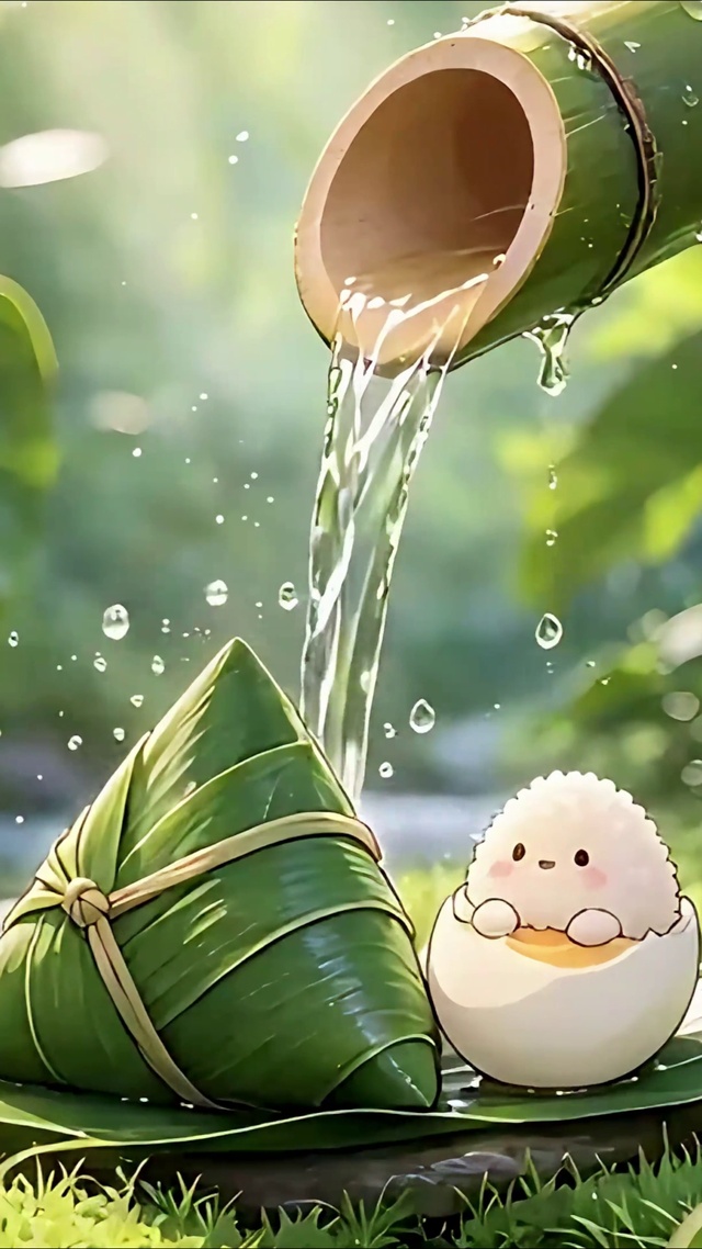 给粽子洗个消暑澡
