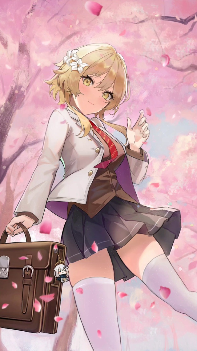 樱花树下少女荧4k