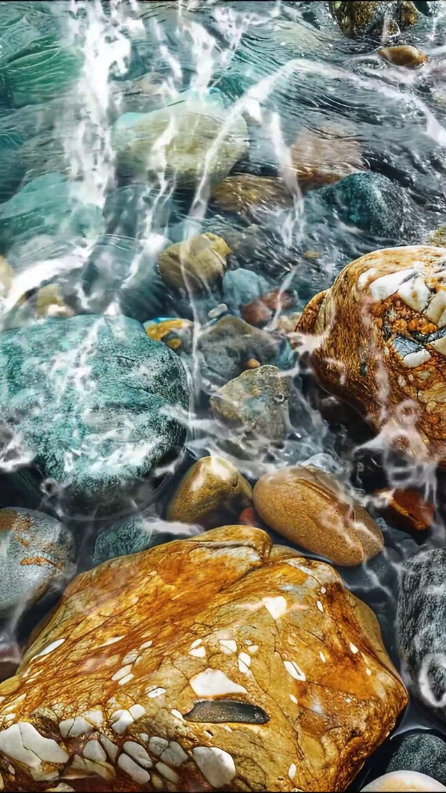 水中神奇的鹅卵石