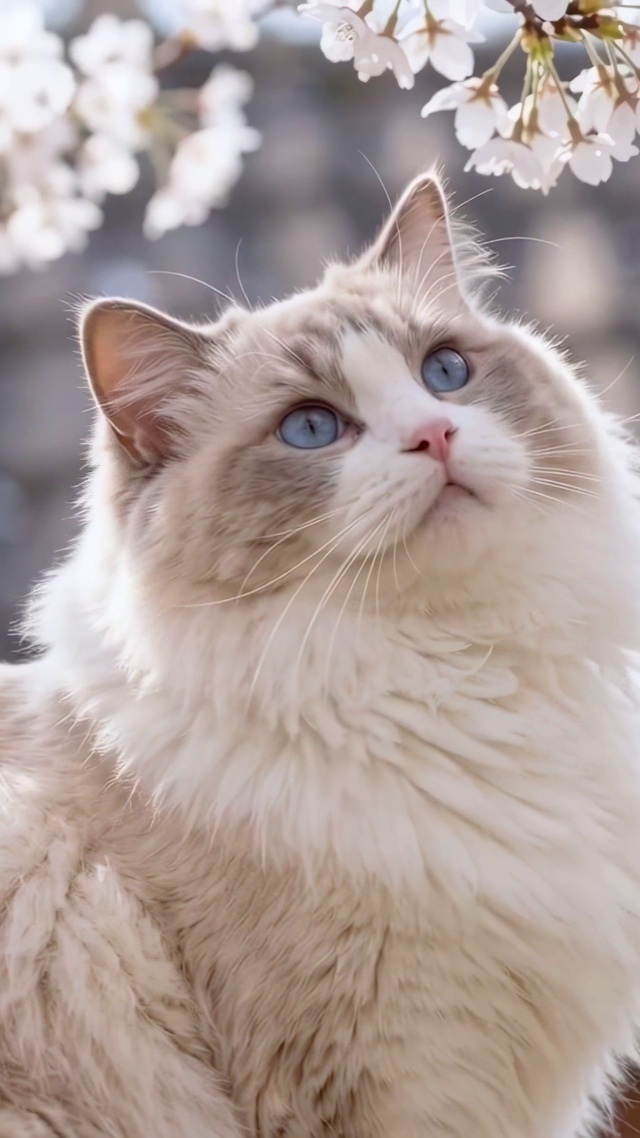 樱花和猫