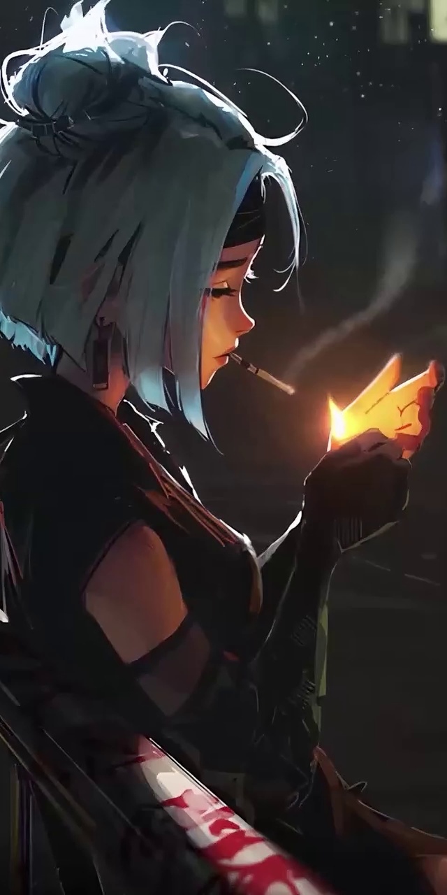 抽烟美少女