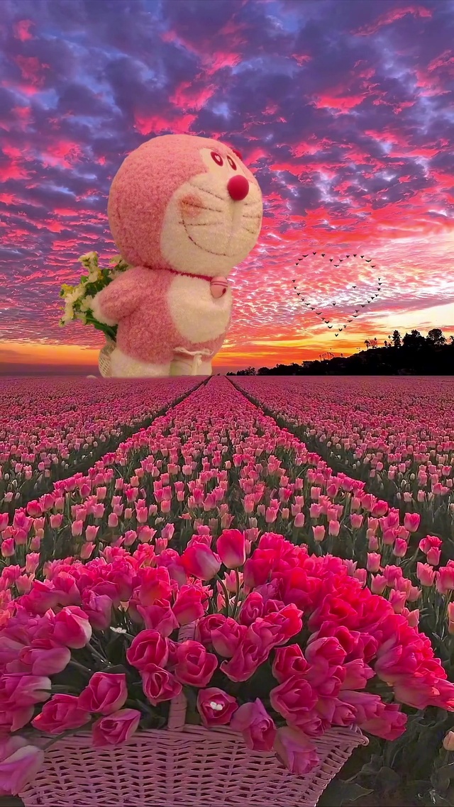 叮当猫郁金香花海