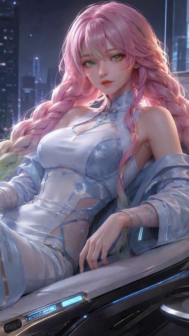 赛博都市粉发美少女