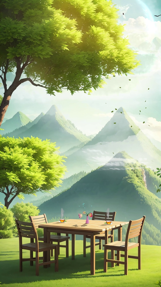 绿色唯美青山草地