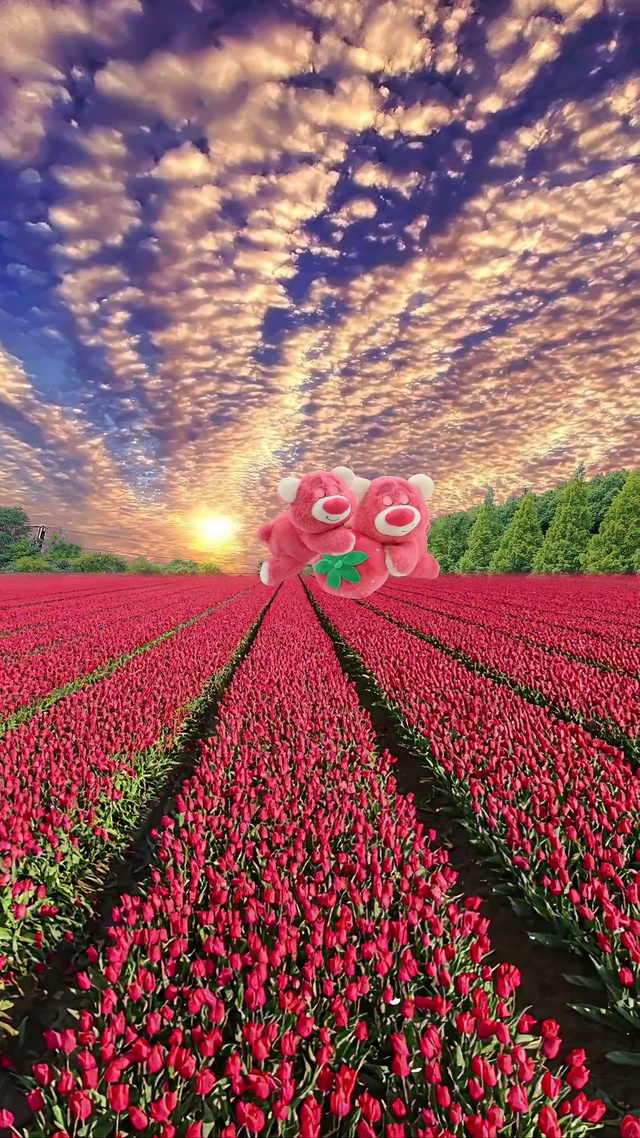 浪漫草莓熊花海