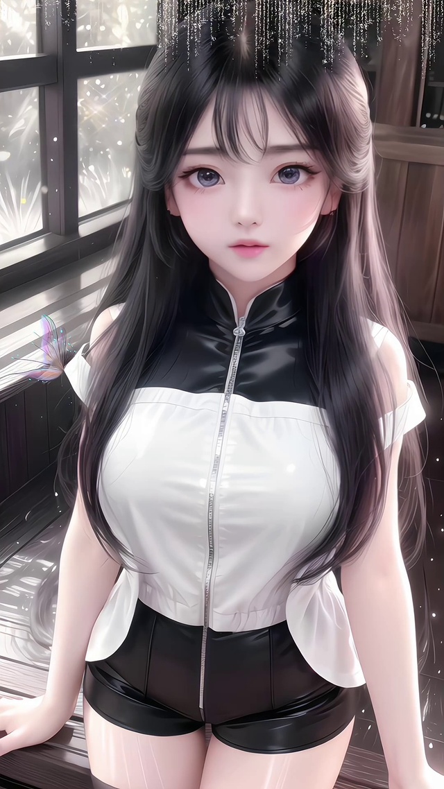 4K唯美清纯黑衣美女