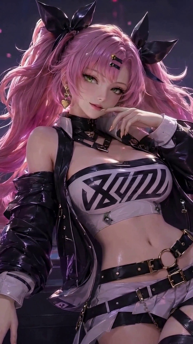 霓虹粉发少女