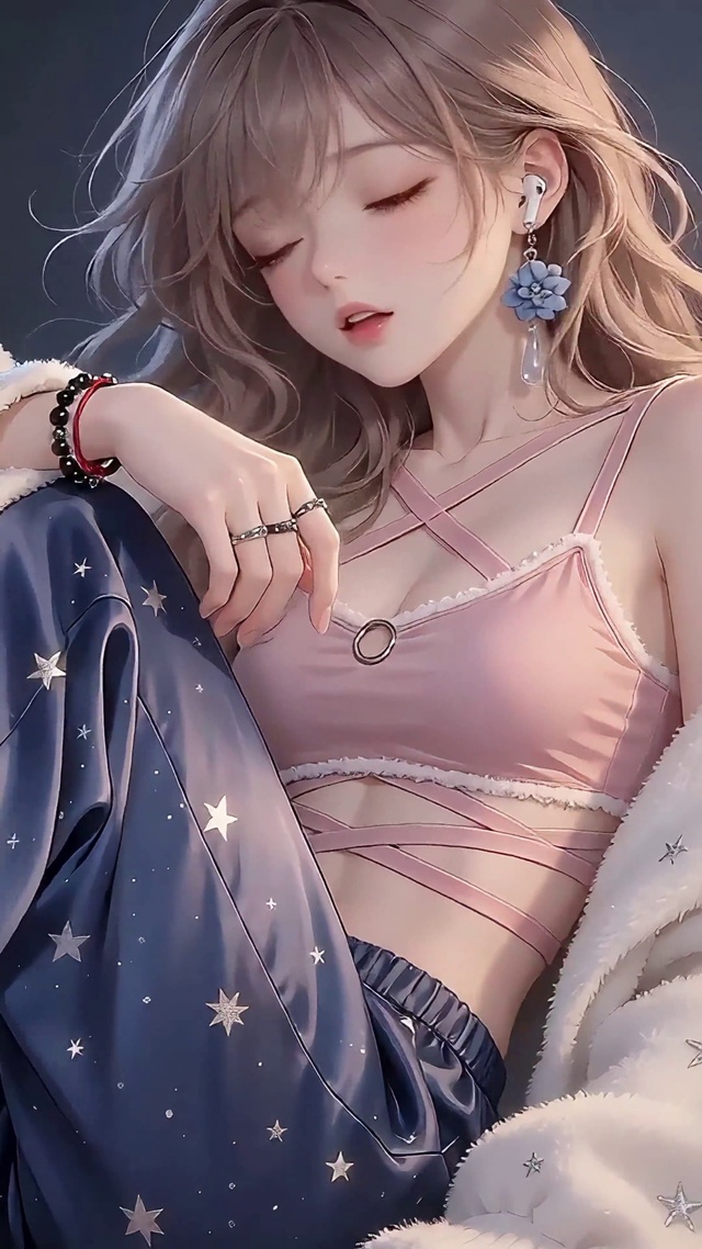 卧室睡衣少女