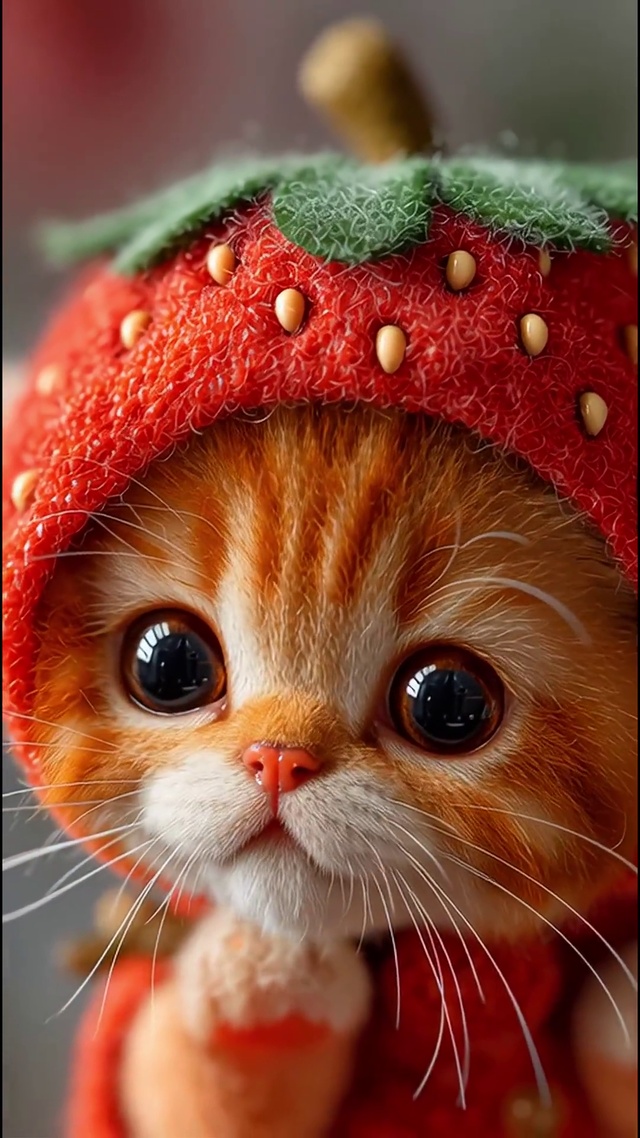 可爱草莓小猫咪
