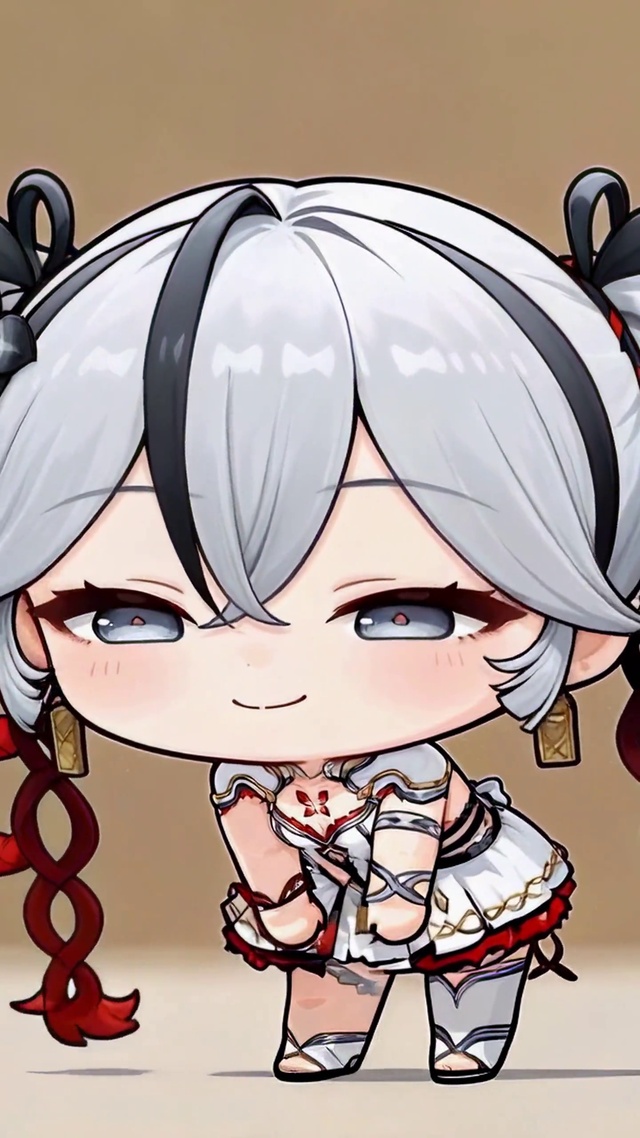 可爱Q版白毛动漫美少女