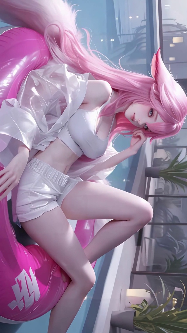 悠闲泳池美女八重神子