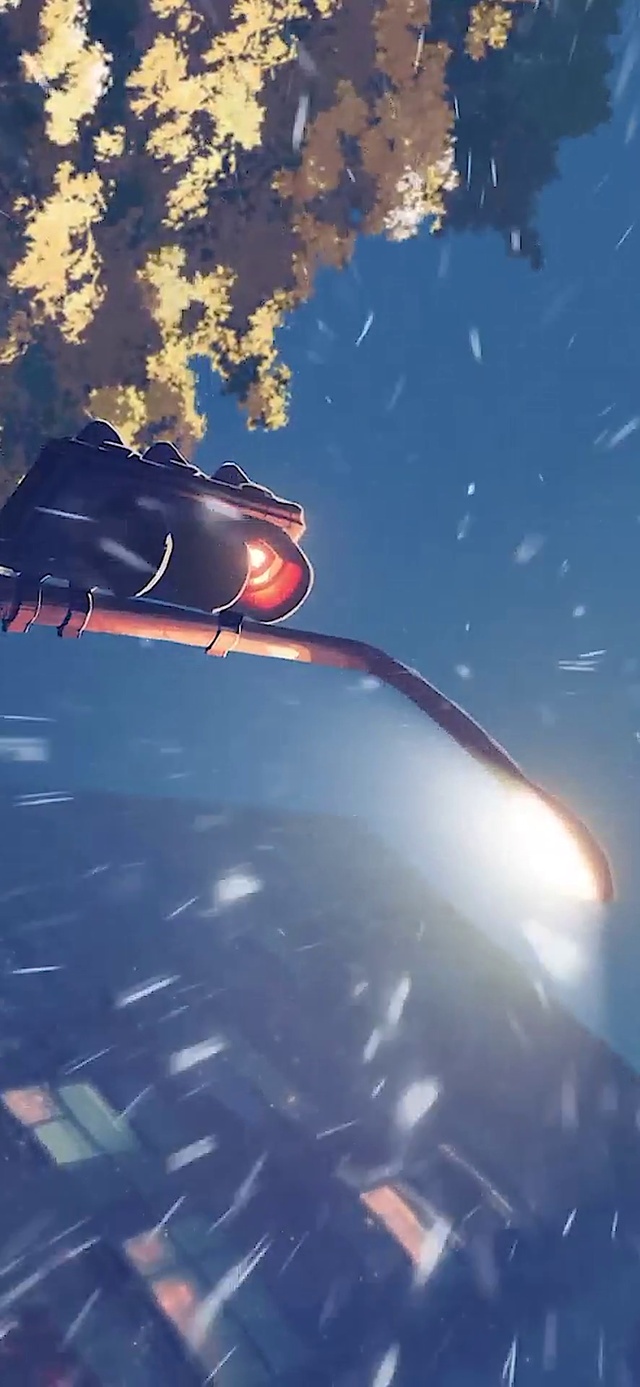 星有野—路灯下的雪