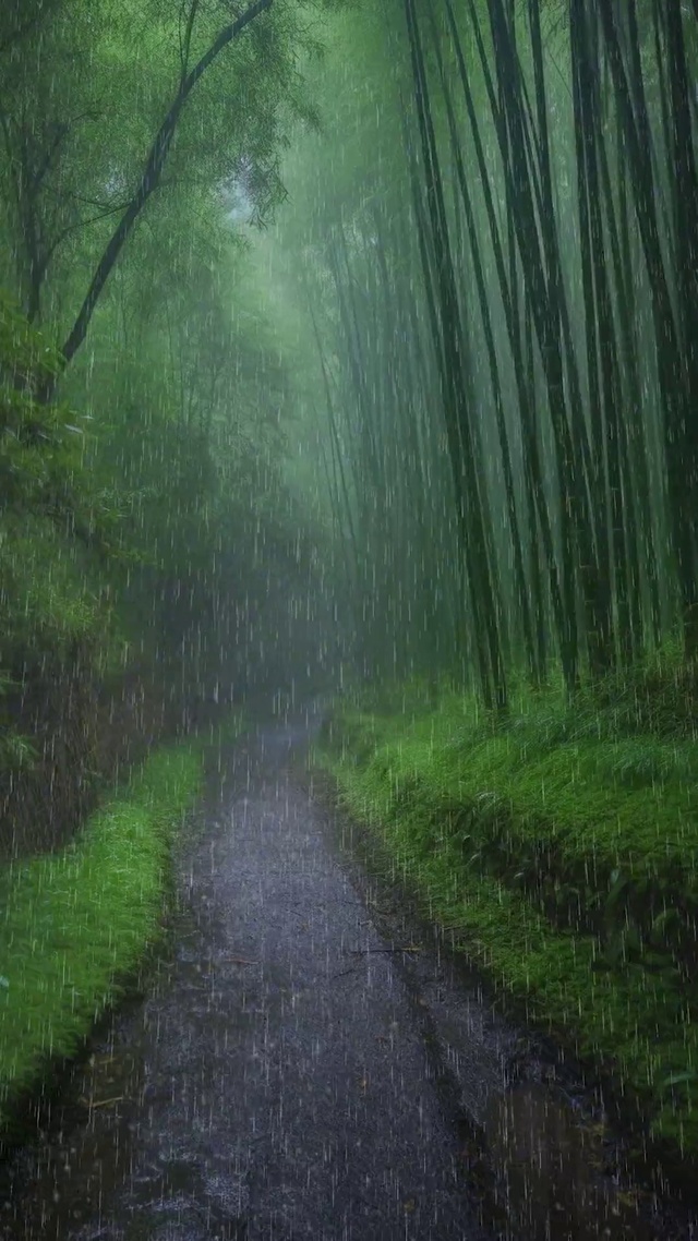 竹林雨景