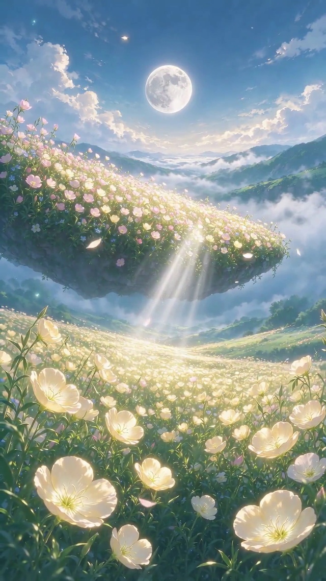 浮空月见花海
