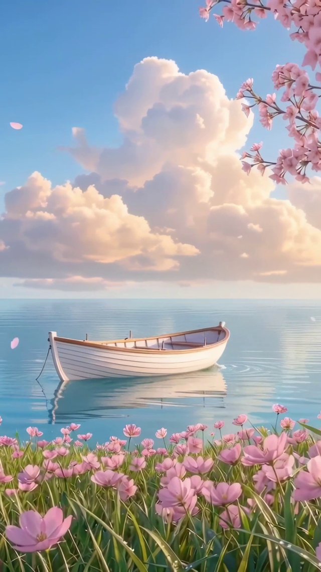 樱花下的海