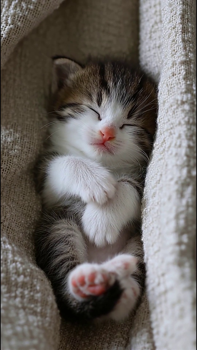 睡懒觉的小猫咪