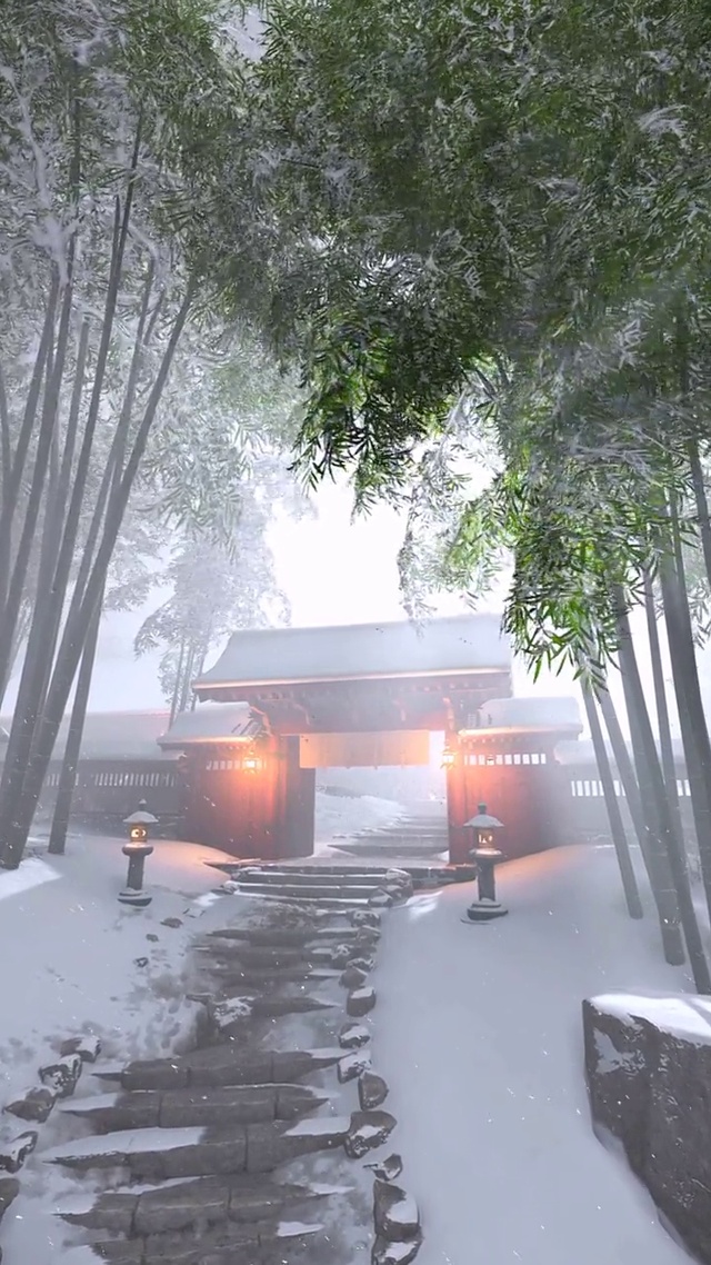 竹林飘雪