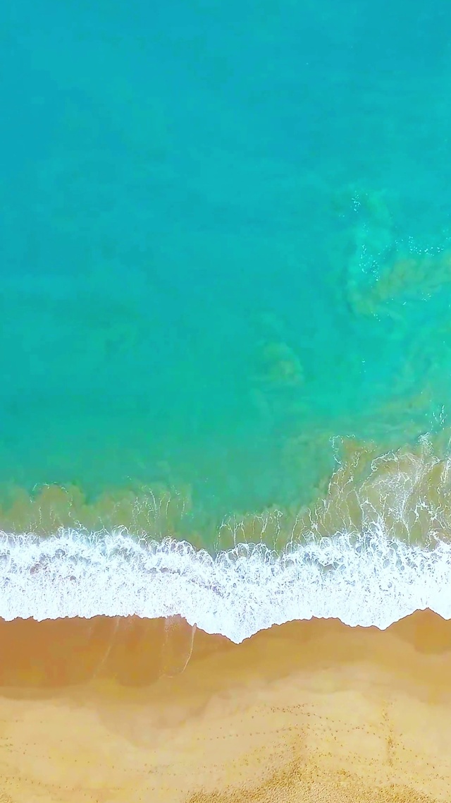 治愈沙滩海浪4K