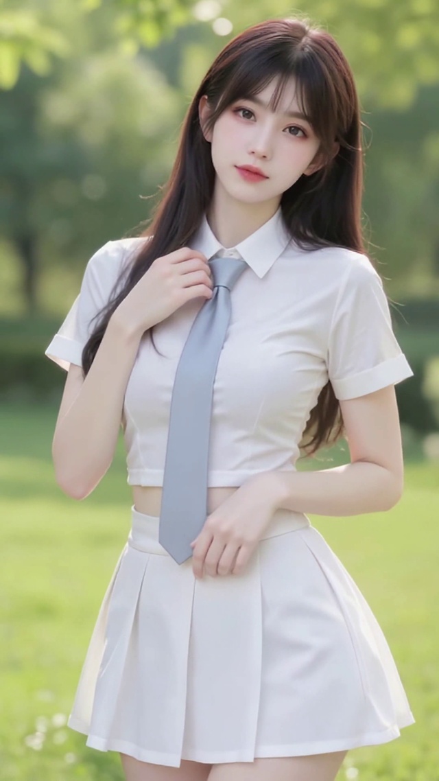 林间清纯学院风美少女