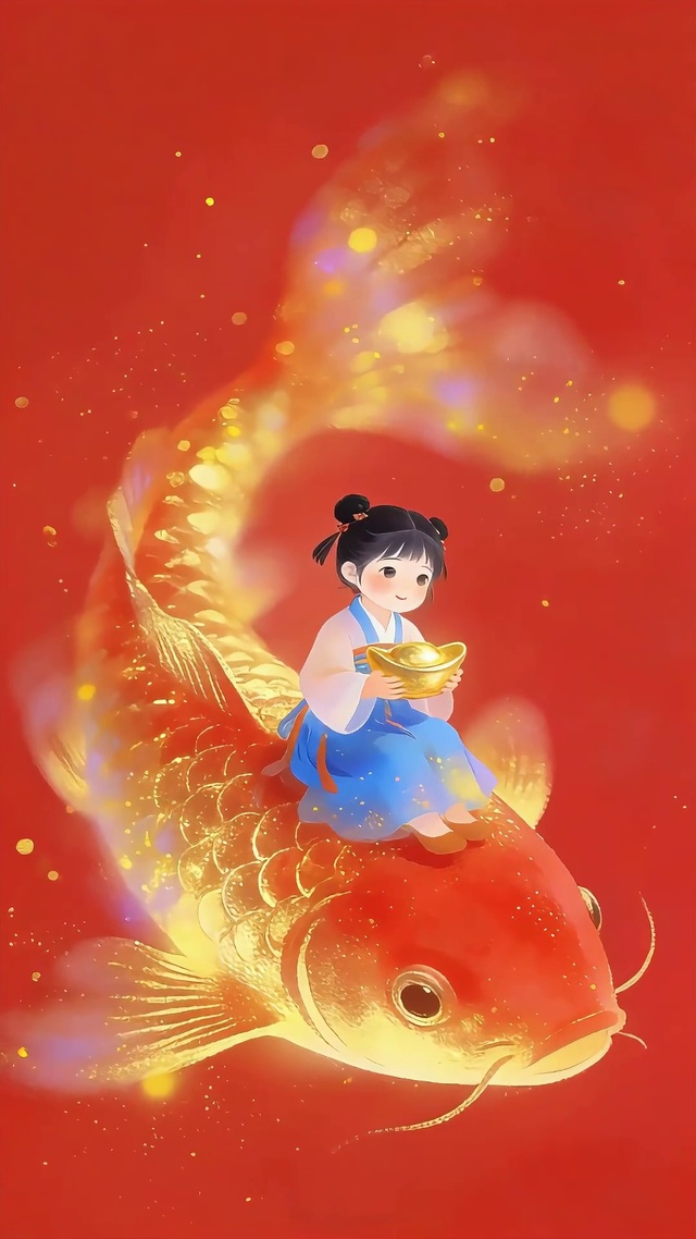 红色锦鲤壁纸