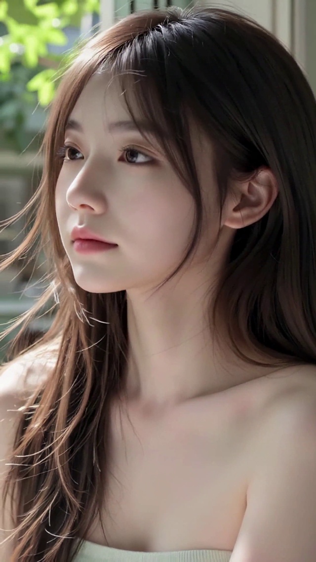窗边喝咖啡少女