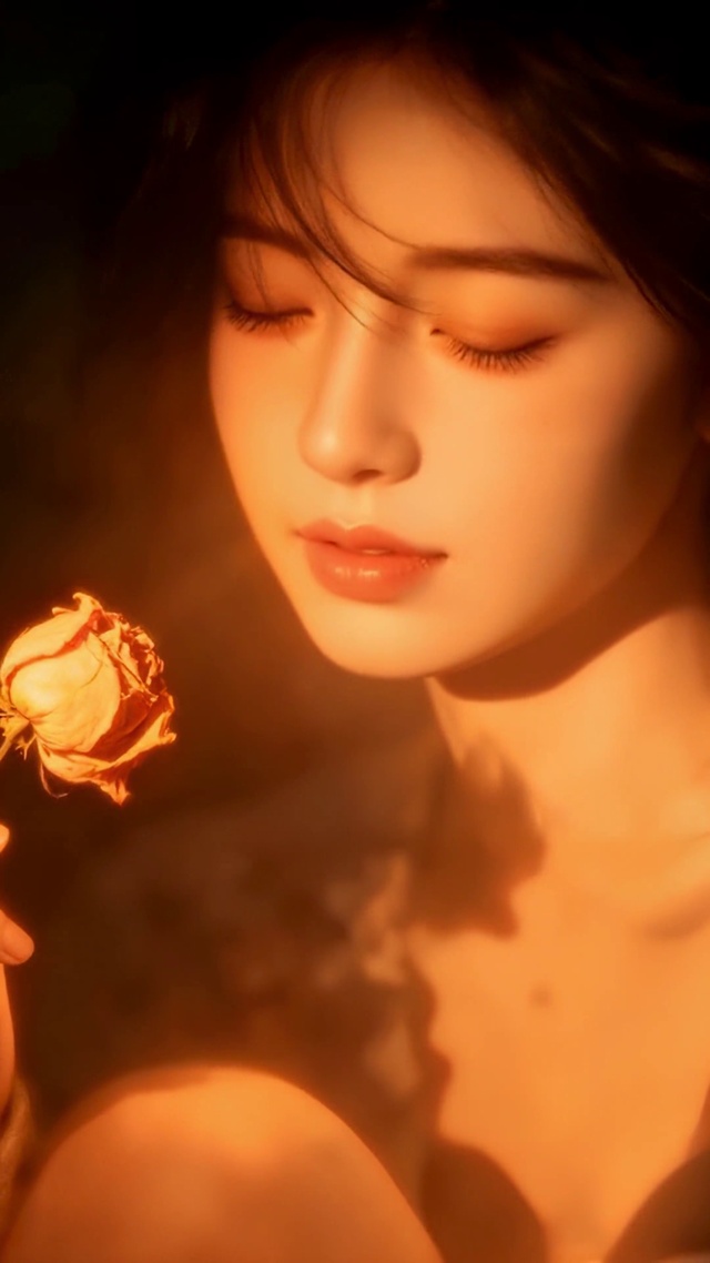 暖光玫瑰氛围感女神