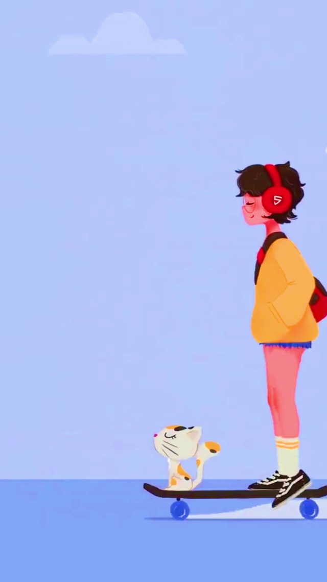 滑板女孩（无缝循环4K）