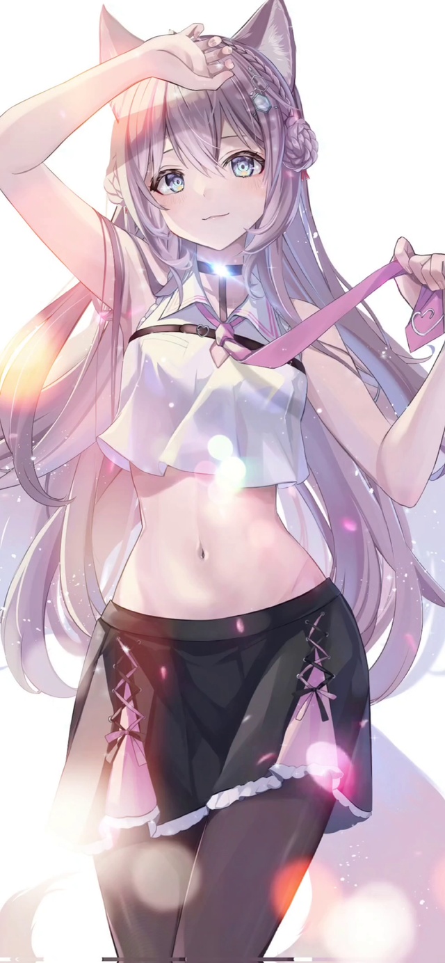 性感粉色头发俏皮少女