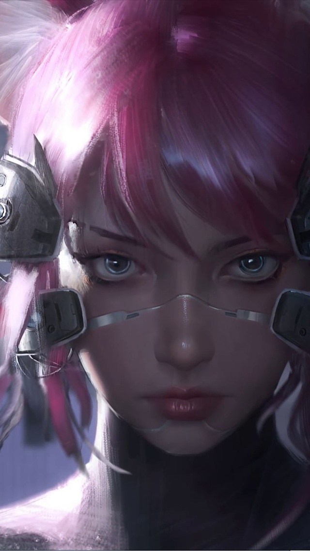 赛博朋克武士少女