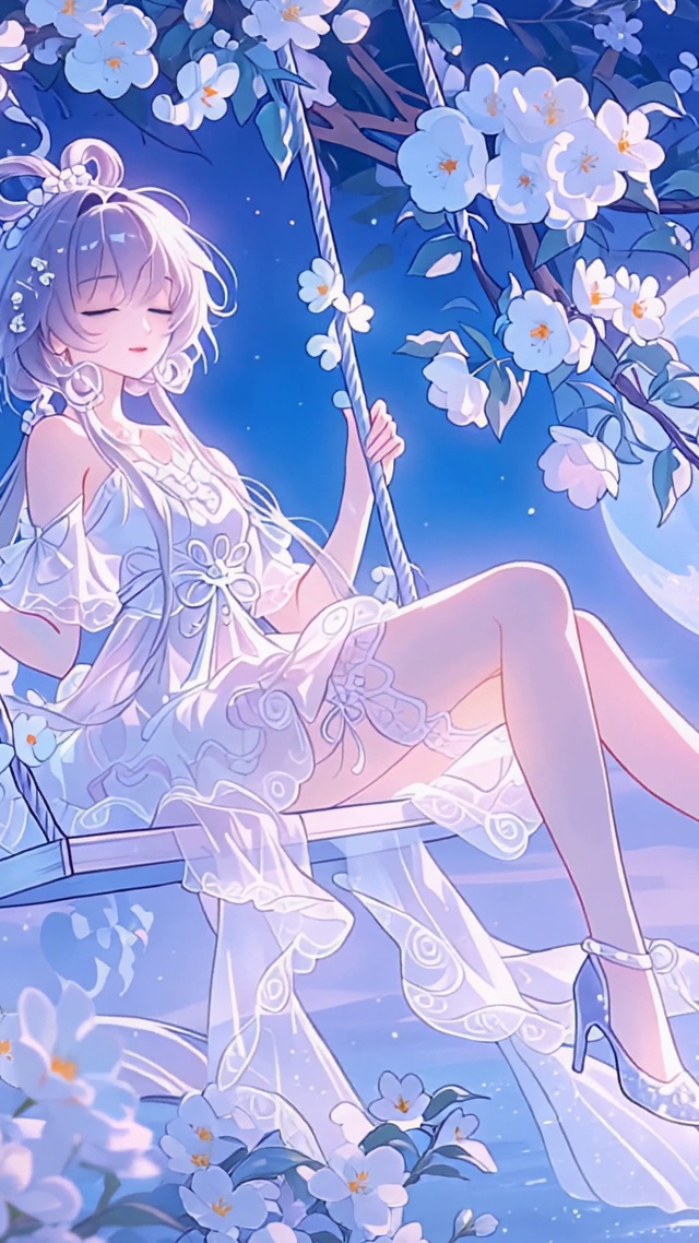 夏日月色 荡秋千