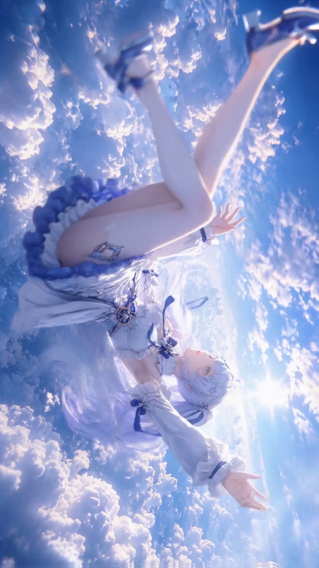 云端坠落的蓝发二次元少女