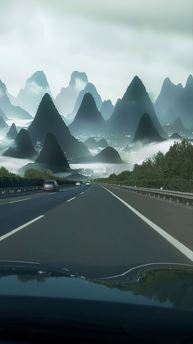 公路山景