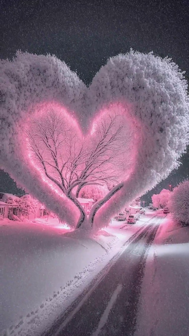粉色爱心树