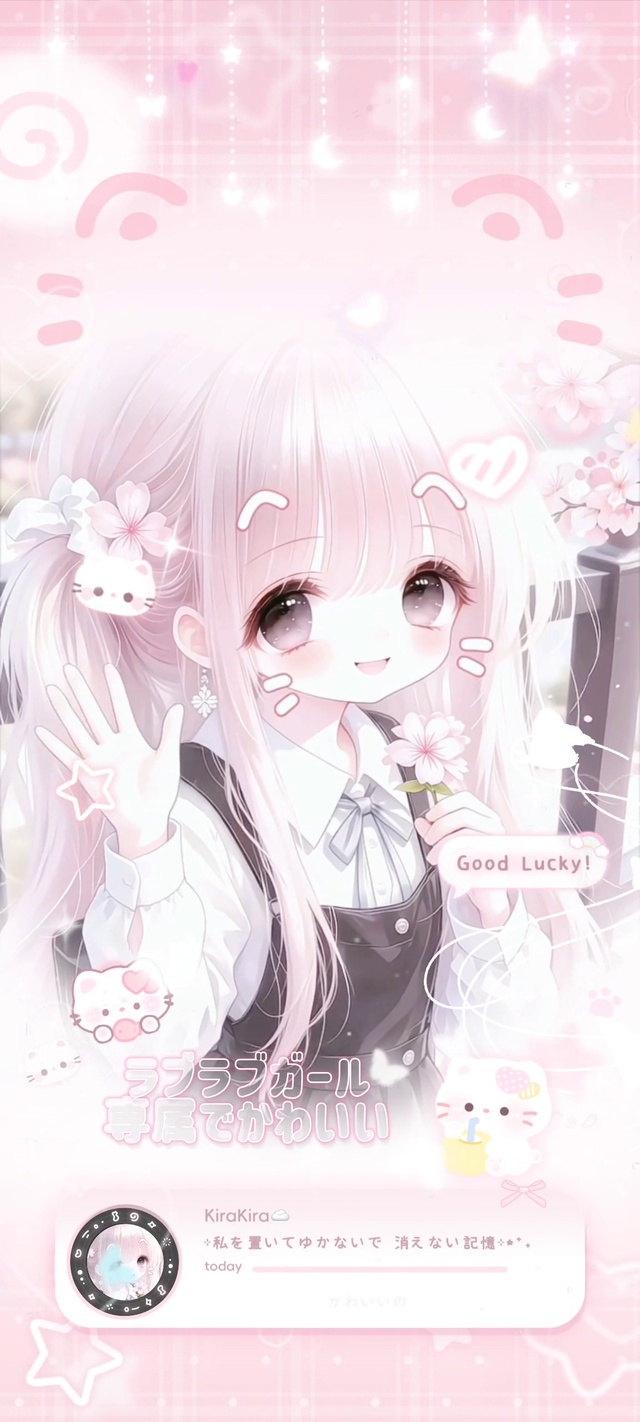 可爱卡通二次元樱花元气少女