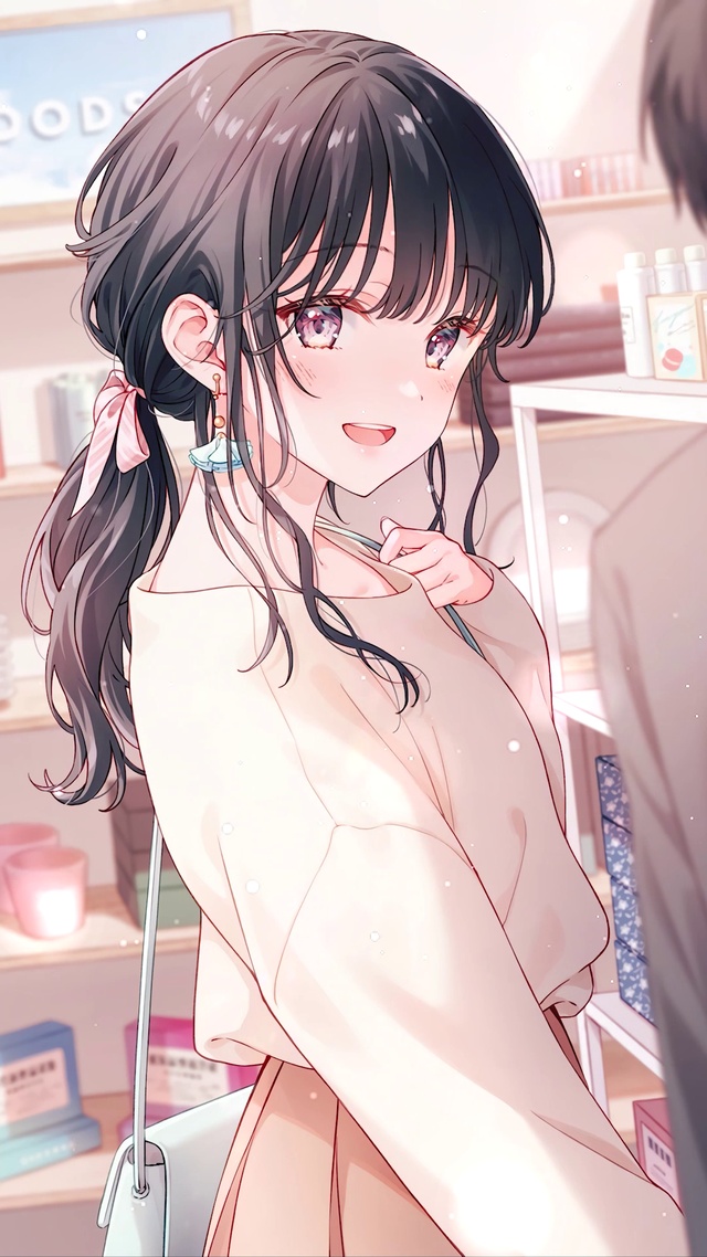 可爱商店购物少女