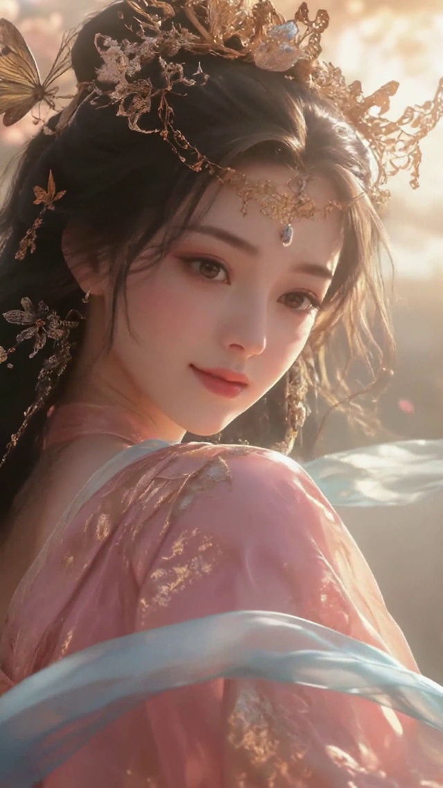 樱花下的古风绝美女神