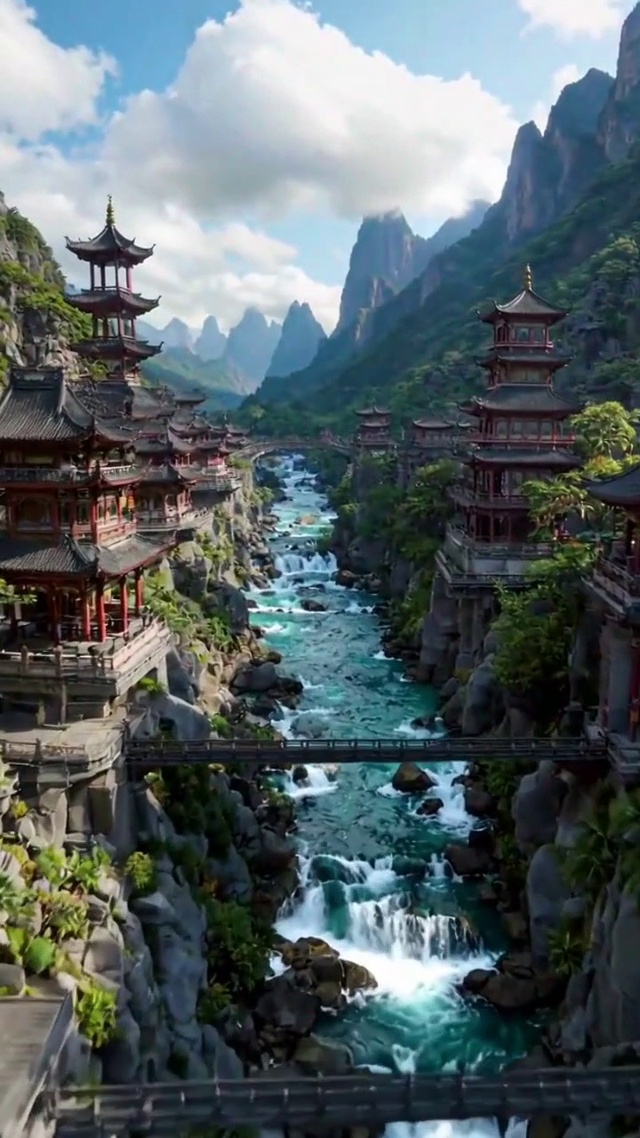 自然护眼山水风景。