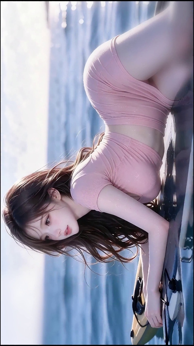海上冲浪板少女