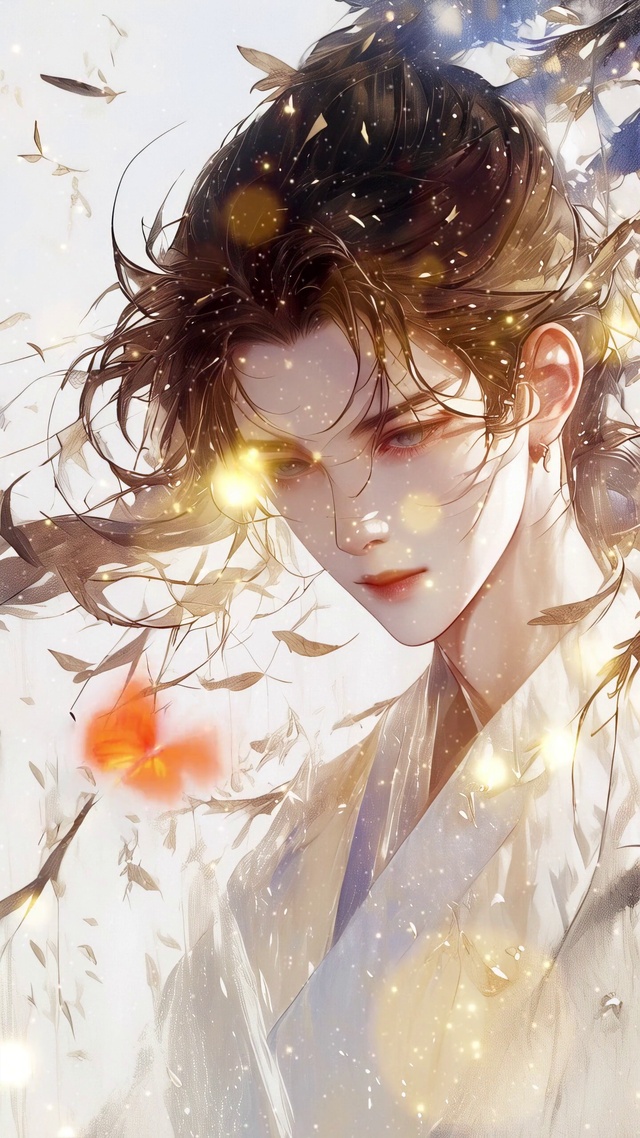 唯美英俊帅气男孩插画