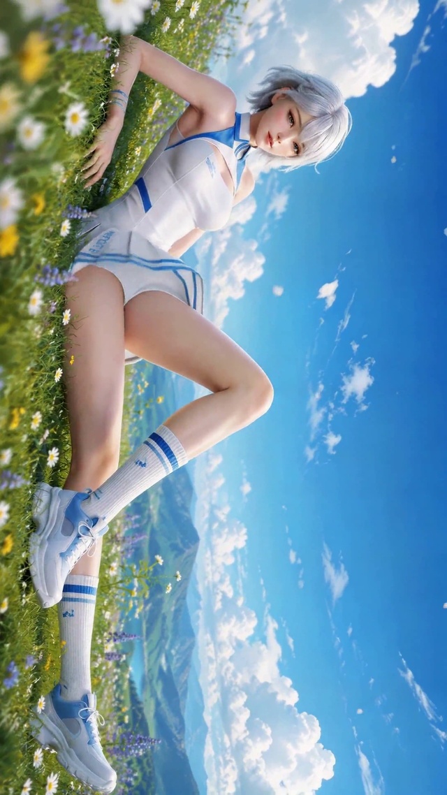 蓝天草地双子少女-希·西雅