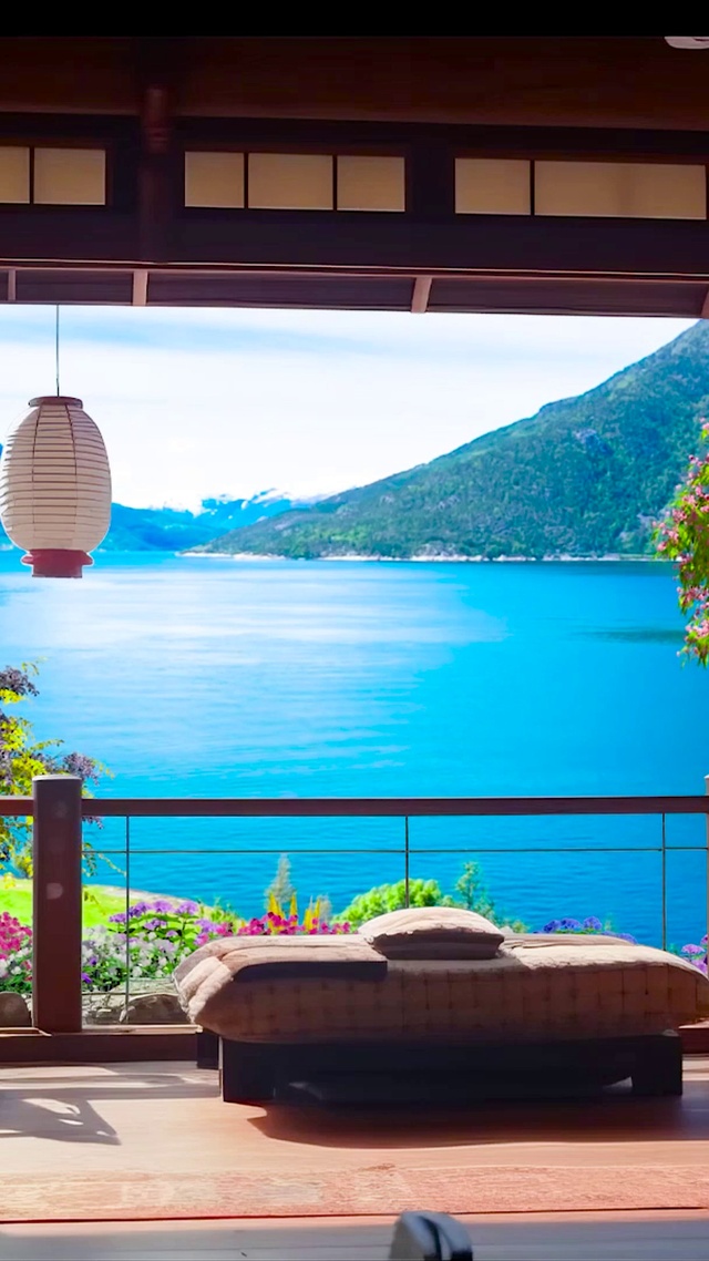 夏日湖畔木屋(风景手机动态壁纸) - 风景手机壁纸下载 - 元气壁纸