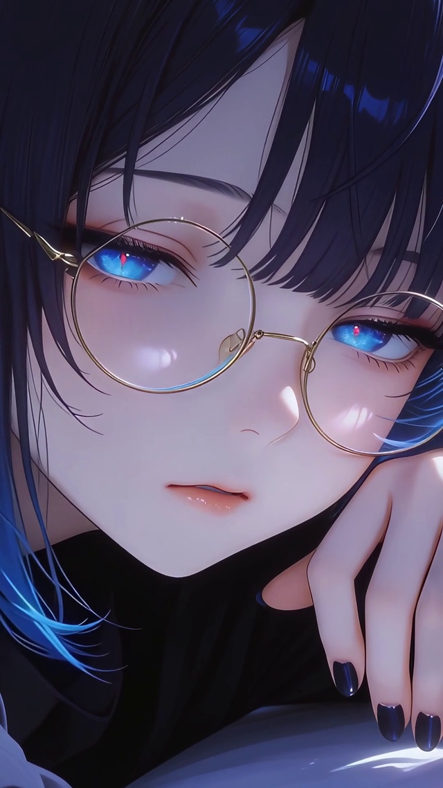 忧郁眼镜女孩